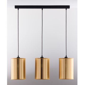 Jupiter 2092 - Lustre suspenso por cabo CORTINA 3xE27/15W/230V dourado/preto