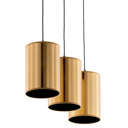 Jupiter 2092 - Lustre suspenso por cabo CORTINA 3xE27/15W/230V dourado/preto