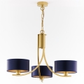 Jupiter 2093 - Lustre suspenso com corrente ARTHUR 3xE27/15W/230V azul/dourado