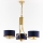 Jupiter 2093 - Lustre suspenso com corrente ARTHUR 3xE27/15W/230V azul/dourado