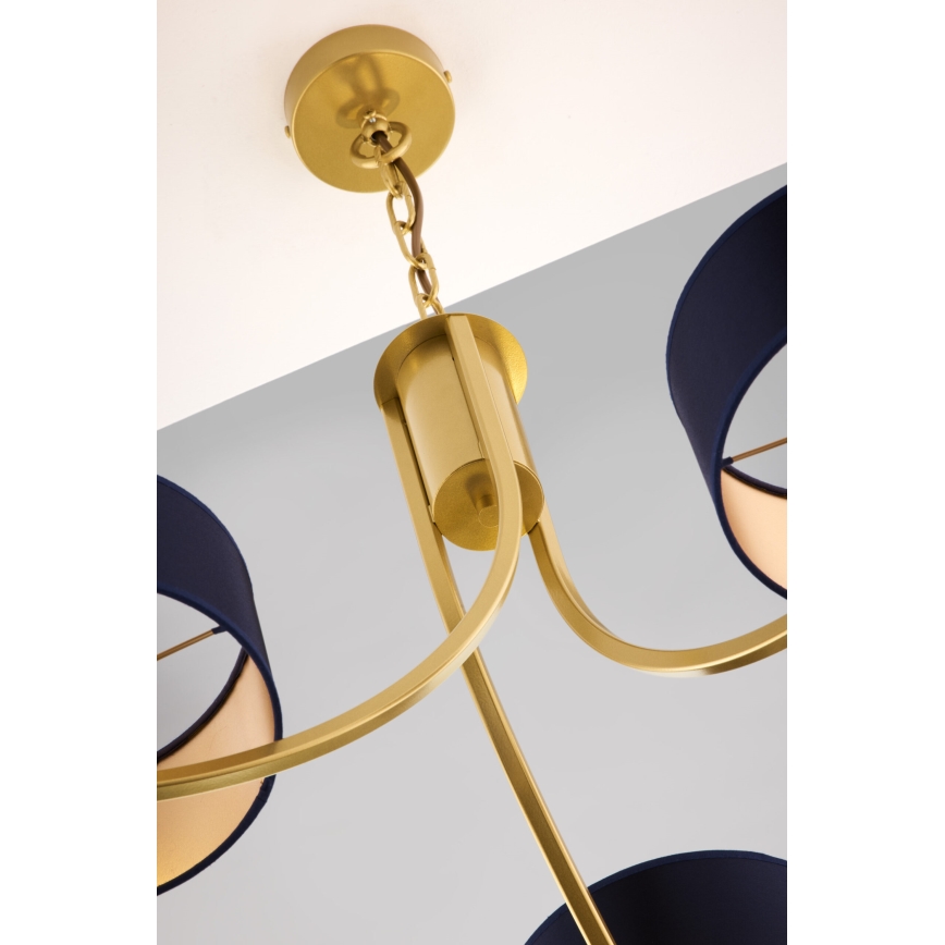 Jupiter 2093 - Lustre suspenso com corrente ARTHUR 3xE27/15W/230V azul/dourado