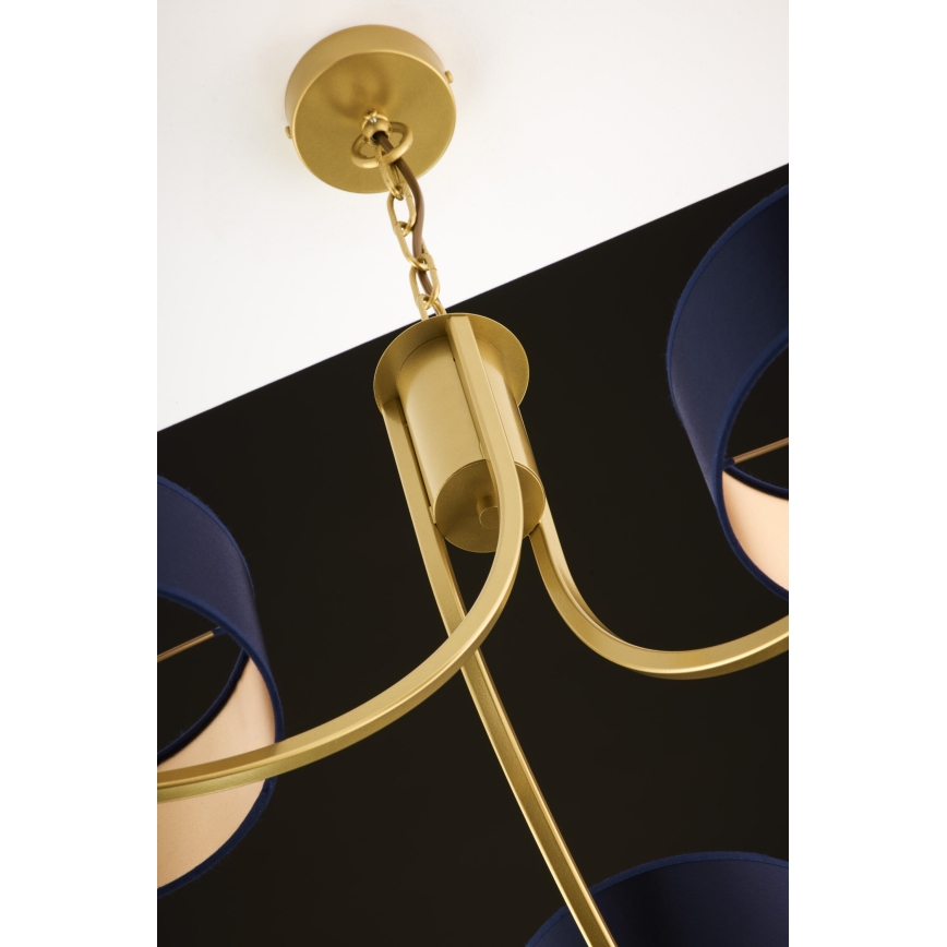 Jupiter 2093 - Lustre suspenso com corrente ARTHUR 3xE27/15W/230V azul/dourado