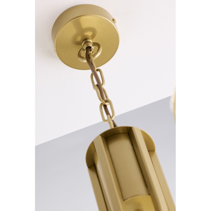 Jupiter 2093 - Lustre suspenso com corrente ARTHUR 3xE27/15W/230V azul/dourado