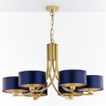 Jupiter 2095 - Lustre com corrente ARTHUR 6xE27/15W/230V azul/dourado