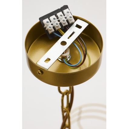 Jupiter 2097 - Lustre com corrente ARTHUR 5xE27/15W/230V branco/dourado/acabamento em mármore