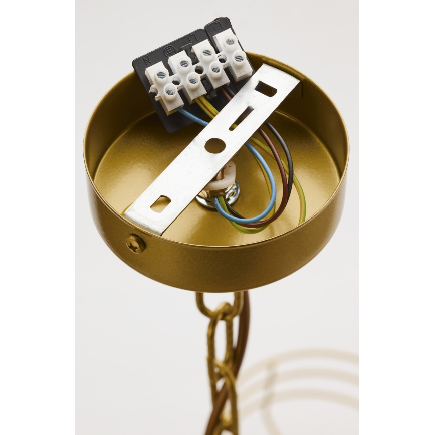 Jupiter 2098 - Lustre em corrente ARTHUR 6xE27/15W/230V branco/dourado/acabamento em mármore