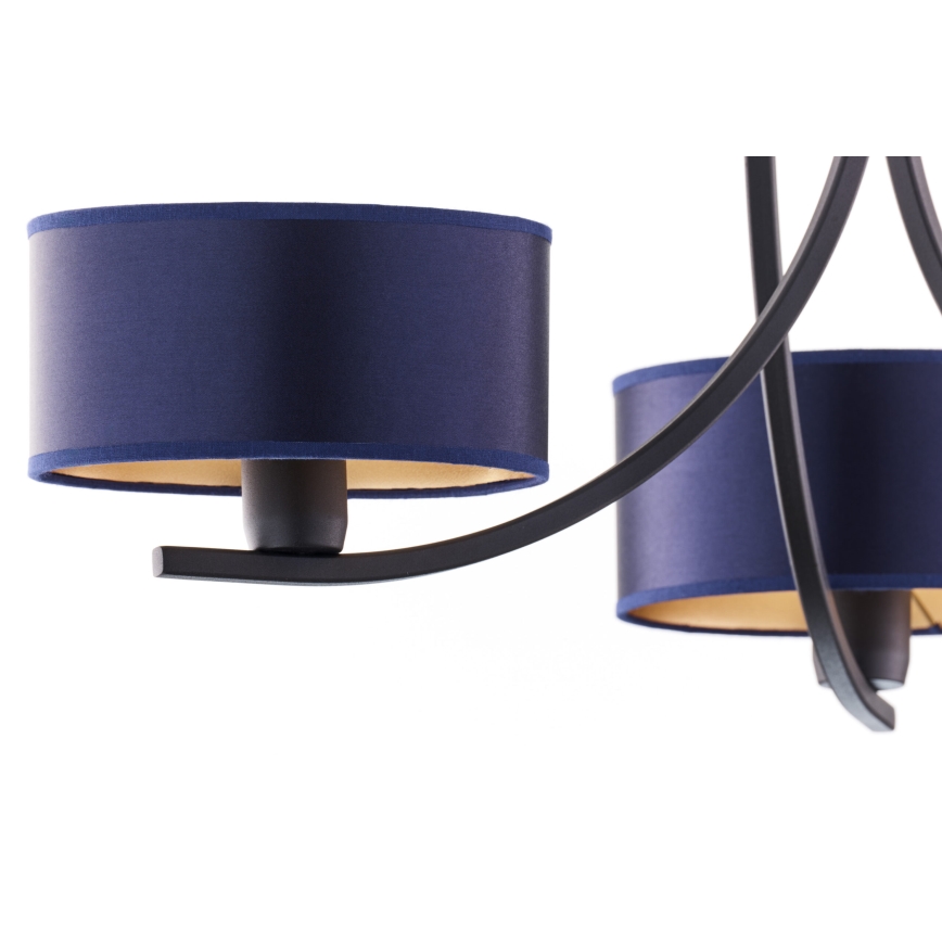 Jupiter 2099 - Lustre com corrente ARTHUR 3xE27/15W/230V azul/preto