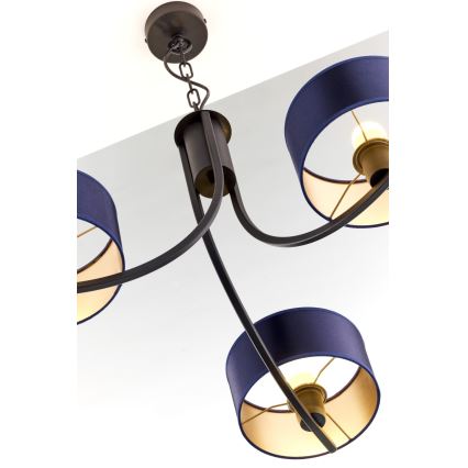 Jupiter 2099 - Lustre com corrente ARTHUR 3xE27/15W/230V azul/preto