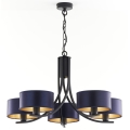 Jupiter 2101 - Lustre suspenso por corrente ARTHUR 5xE27/15W/230V azul/preto