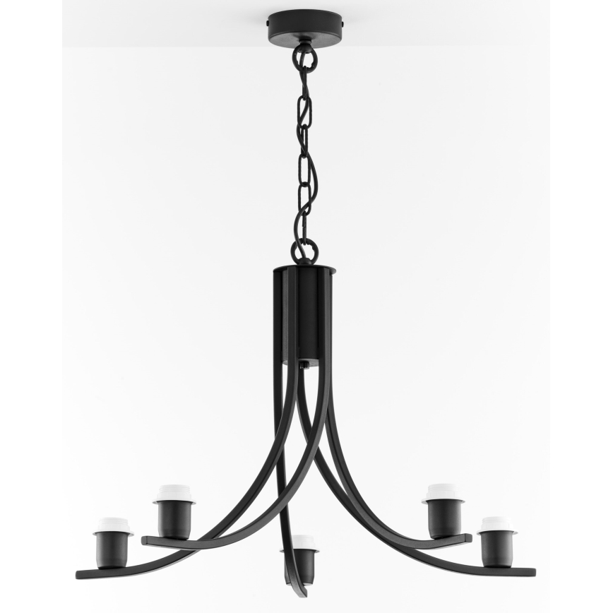 Jupiter 2101 - Lustre suspenso por corrente ARTHUR 5xE27/15W/230V azul/preto