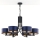 Jupiter 2102 - Lustre suspenso por corrente ARTHUR 6xE27/15W/230V azul/preto
