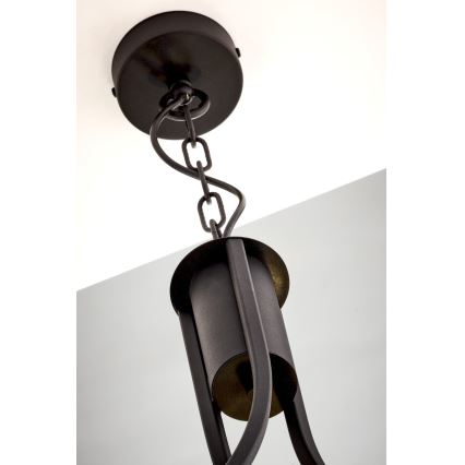 Jupiter 2103 - Lustre com corrente ARTHUR 3xE27/15W/230V branco/preto/decoração em mármore