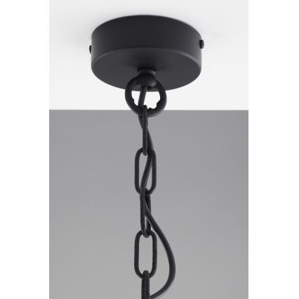 Jupiter 2103 - Lustre com corrente ARTHUR 3xE27/15W/230V branco/preto/decoração em mármore