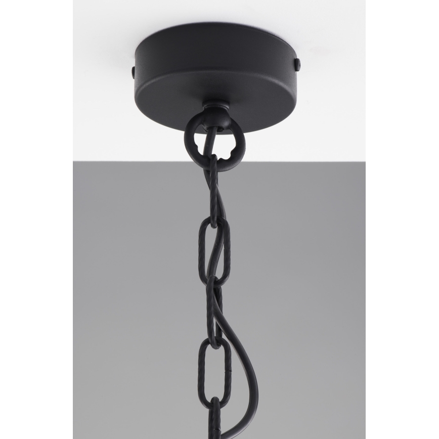 Jupiter 2103 - Lustre com corrente ARTHUR 3xE27/15W/230V branco/preto/decoração em mármore