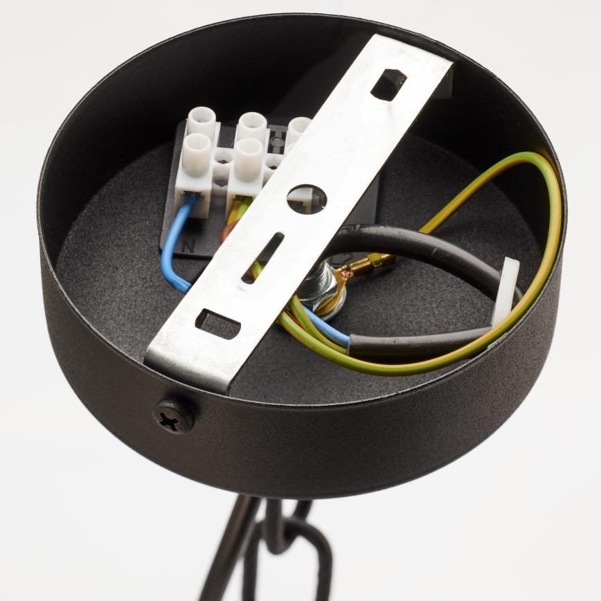 Jupiter 2107 - Lustre com corrente ARTHUR 5xE27/15W/230V preto/laranja/acabamento em mármore