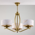 Jupiter 2109 - Lustre de haste KASZMIR 3xE27/15W/230V, branco/dourado com acabamento em mármore