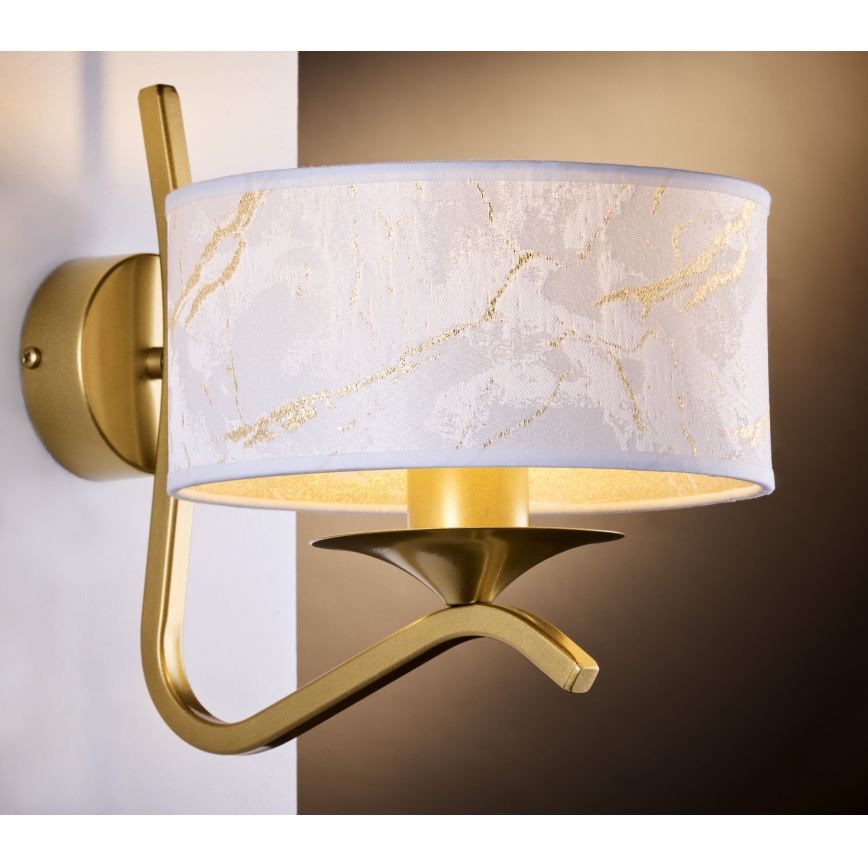Jupiter 2111 - Arandela KASZMIR 1xE27/15W/230V branca/dourada/decoração em mármore