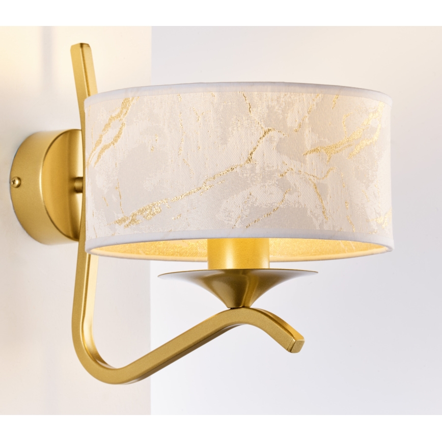 Jupiter 2111 - Arandela KASZMIR 1xE27/15W/230V branca/dourada/decoração em mármore