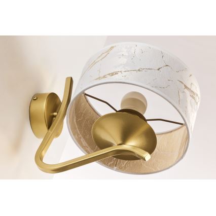 Jupiter 2111 - Arandela KASZMIR 1xE27/15W/230V branca/dourada/decoração em mármore
