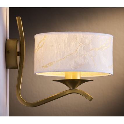Jupiter 2111 - Arandela KASZMIR 1xE27/15W/230V branca/dourada/decoração em mármore