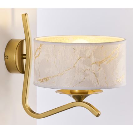 Jupiter 2111 - Arandela KASZMIR 1xE27/15W/230V branca/dourada/decoração em mármore