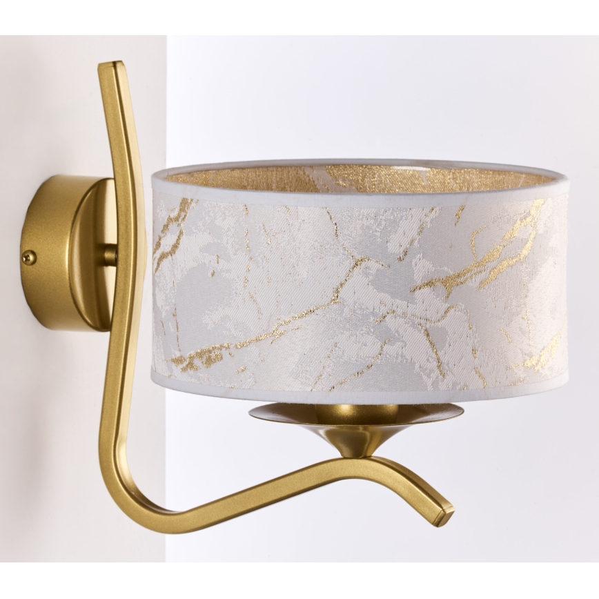 Jupiter 2111 - Arandela KASZMIR 1xE27/15W/230V branca/dourada/decoração em mármore