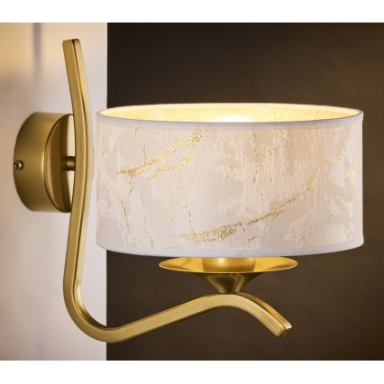 Jupiter 2111 - Arandela KASZMIR 1xE27/15W/230V branca/dourada/decoração em mármore