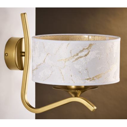 Jupiter 2111 - Arandela KASZMIR 1xE27/15W/230V branca/dourada/decoração em mármore