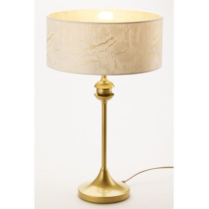 Jupiter 2112 - Candeeiro de mesa KASZMIR 1xE27/15W/230V branco/dourado/decoração em mármore