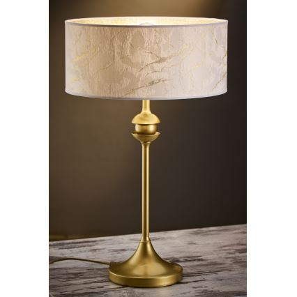 Jupiter 2112 - Candeeiro de mesa KASZMIR 1xE27/15W/230V branco/dourado/decoração em mármore