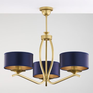 Jupiter 2113 - Lustre de haste KASZMIR 3xE27/15W/230V azul/dourado