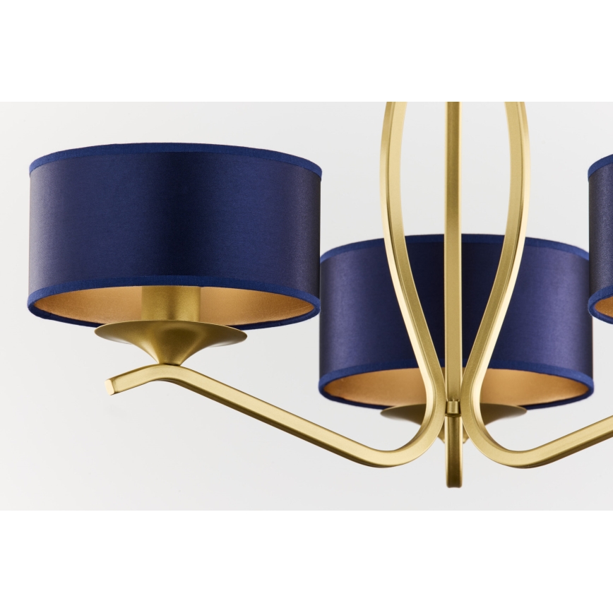 Jupiter 2113 - Lustre de haste KASZMIR 3xE27/15W/230V azul/dourado