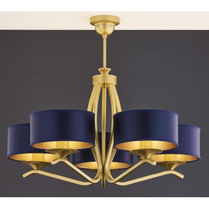 Jupiter 2114 - Lustre de haste KASZMIR 5xE27/15W/230V azul/dourado