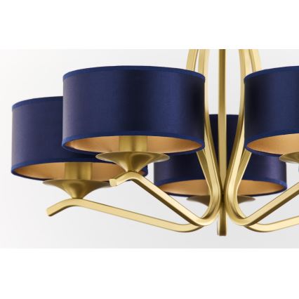 Jupiter 2114 - Lustre de haste KASZMIR 5xE27/15W/230V azul/dourado