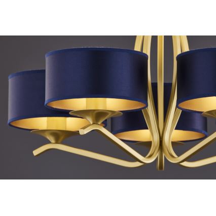 Jupiter 2114 - Lustre de haste KASZMIR 5xE27/15W/230V azul/dourado