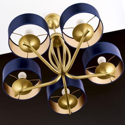 Jupiter 2114 - Lustre de haste KASZMIR 5xE27/15W/230V azul/dourado