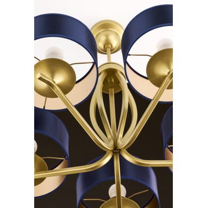 Jupiter 2114 - Lustre de haste KASZMIR 5xE27/15W/230V azul/dourado