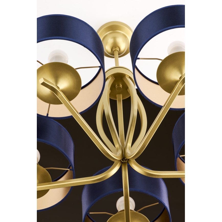 Jupiter 2114 - Lustre de haste KASZMIR 5xE27/15W/230V azul/dourado