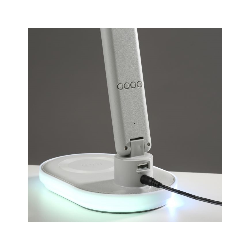 JUST LIGHT. 11018-16 - Candeeiro de mesa tátil LED RGBW dimerizável com carregamento sem fios TINA LED/4W/230V branco