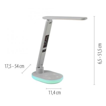 JUST LIGHT. 11018-16 - Candeeiro de mesa tátil LED RGBW dimerizável com carregamento sem fios TINA LED/4W/230V branco