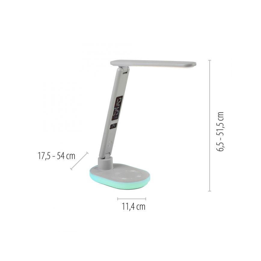 JUST LIGHT. 11018-16 - Candeeiro de mesa tátil LED RGBW dimerizável com carregamento sem fios TINA LED/4W/230V branco