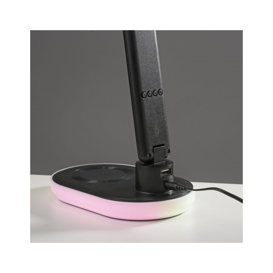 JUST LIGHT. 11018-18 - LED RGBW Lâmpada de mesa táctil regulável com carregamento sem fios integrado TINA LED/4W/230V preta