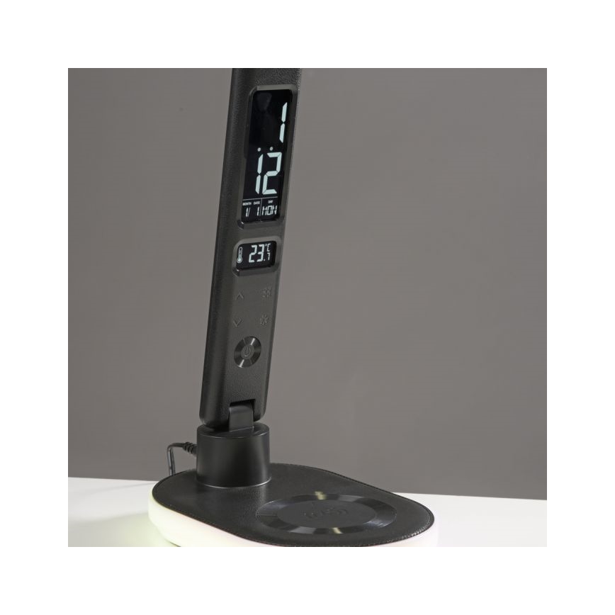 JUST LIGHT. 11018-18 - LED RGBW Lâmpada de mesa táctil regulável com carregamento sem fios integrado TINA LED/4W/230V preta