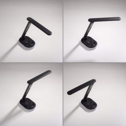 JUST LIGHT. 11018-18 - LED RGBW Lâmpada de mesa táctil regulável com carregamento sem fios integrado TINA LED/4W/230V preta