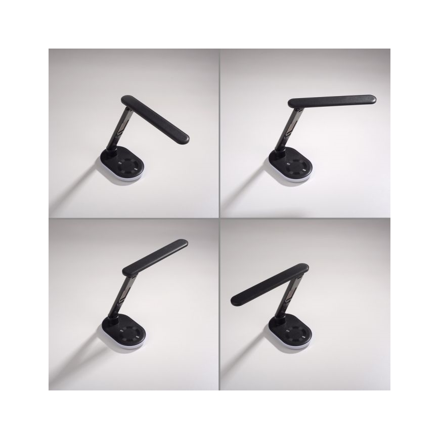 JUST LIGHT. 11018-18 - LED RGBW Lâmpada de mesa táctil regulável com carregamento sem fios integrado TINA LED/4W/230V preta