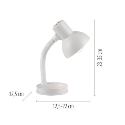 JUST LIGHT. 11080-16 - Candeeiro de secretária flexível FLEXI 1xE27/25W/230V branco