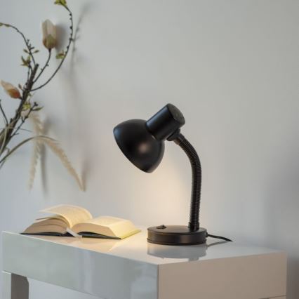 JUST LIGHT. 11080-18 - Candeeiro de mesa flexível FLEXI 1xE27/25W/230V preto