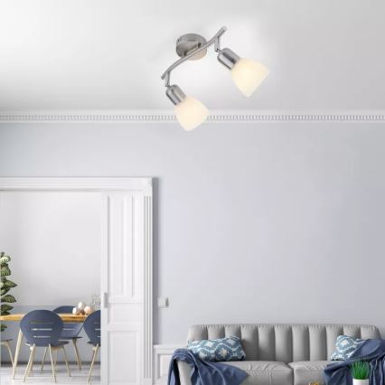 JUST LIGHT. 11952-55 - Luminária de focos KARO 2xE14/40W/230V, cromo mate