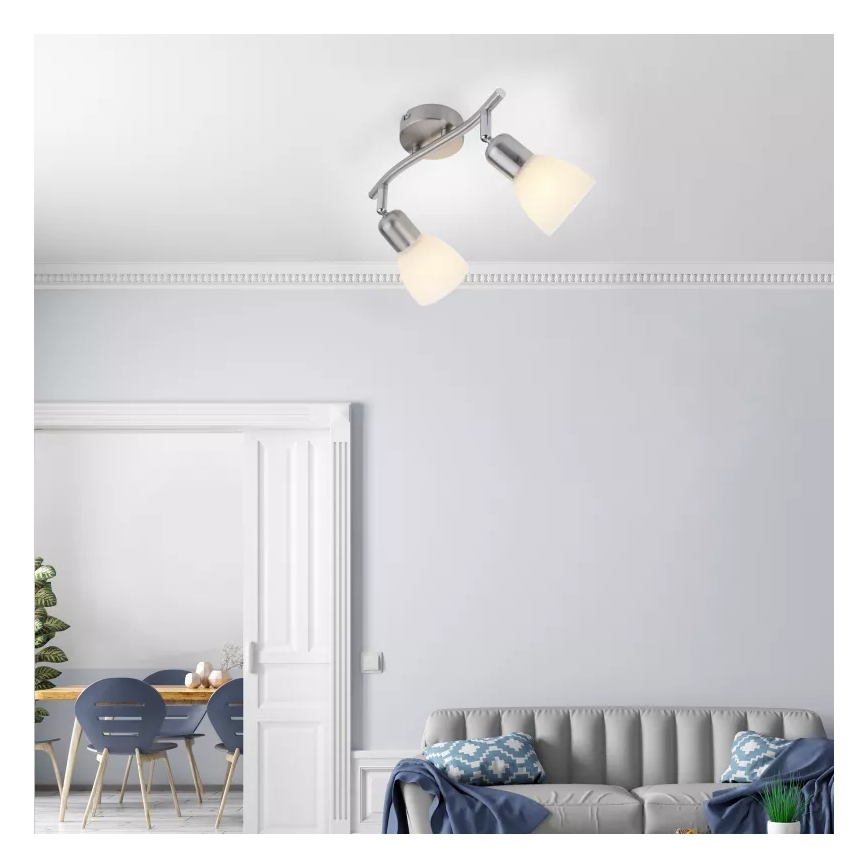 JUST LIGHT. 11952-55 - Luminária de focos KARO 2xE14/40W/230V, cromo mate