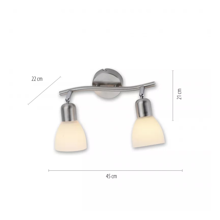 JUST LIGHT. 11952-55 - Luminária de focos KARO 2xE14/40W/230V, cromo mate